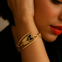Kissmis Anti-Tarnish Twin Butterfly Charm Bracelet – Gold Finish