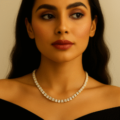 Kissmis Anti-Tarnish Gold Finish Diamond Tennis Chain