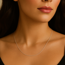 Kissmis Anti-Tarnish Silver Finish Minimal Chain