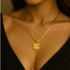 Kissmis Anti-Tarnish Four-Leaf Clover Pendant Necklace – Gold Tone