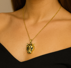 Kissmis Anti-Tarnish Panther Charm Necklace – Gold Tone