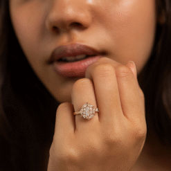 Kissmis Anti-Tarnish Golden Blossom Cluster Ring