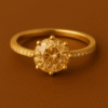 Kissmis Anti-Tarnish Radiant Round Gold-Tone Statement Ring
