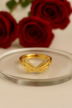 Kissmis Anti-Tarnish Wing Embrace Gold-Tone Ring