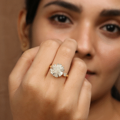 Kissmis Radiant Bloom Adjustable Gold-Tone Ring