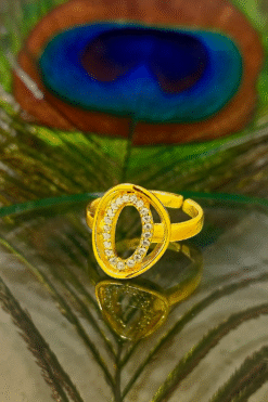 Kissmis Anti-Tarnish Oval Halo Diamond Accent Ring – Gold-Tone