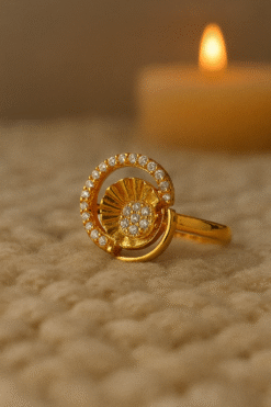 Kissmis Radiant Sunburst Diamond Accent Ring – Gold-Tone
