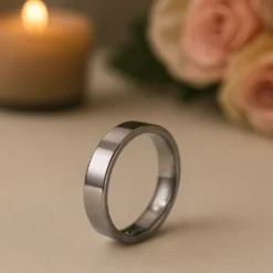 Kissmis Classic Polished Band Ring – Silver Finish